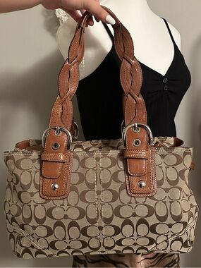 Vintage Coach Soho signature monogram shoulder bag
